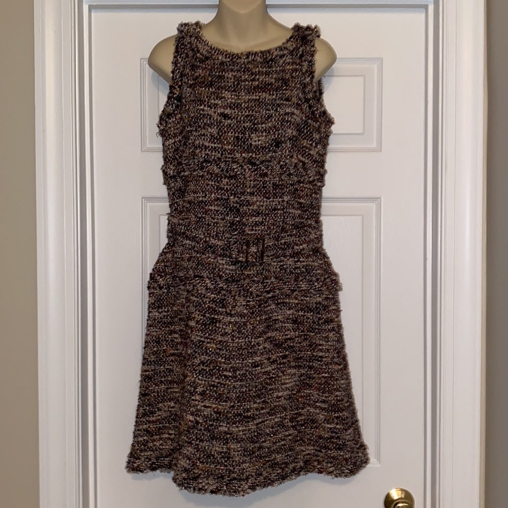 Channel Sleeveless Tweed Dress